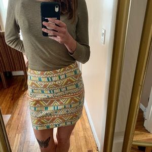 Multi-colored Aztec Mini Skirt